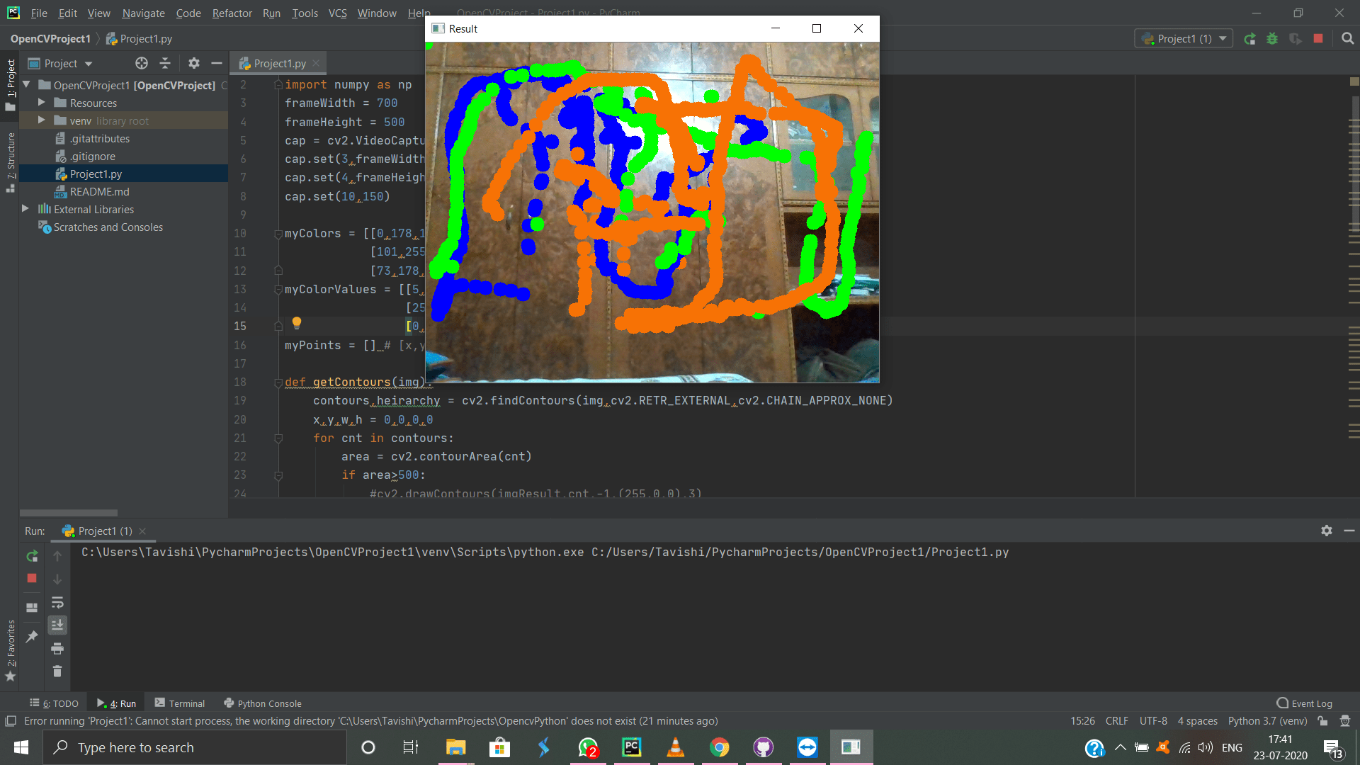 GitHub Tavishi123singh/OpenCV_VirtualPaint OpenCV project which reads the webcam and detects